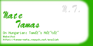 mate tamas business card